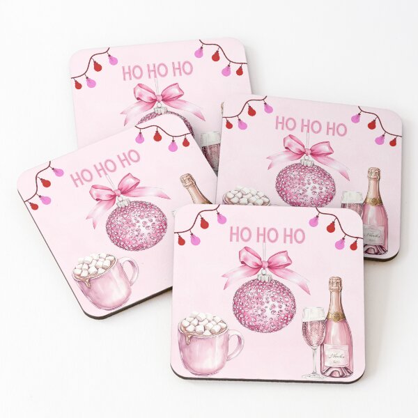 Item preview,  Pink Glam Christmas Bauble with Hot Chocolate and Prosecco designed and sold by Fantacaroo Designs.