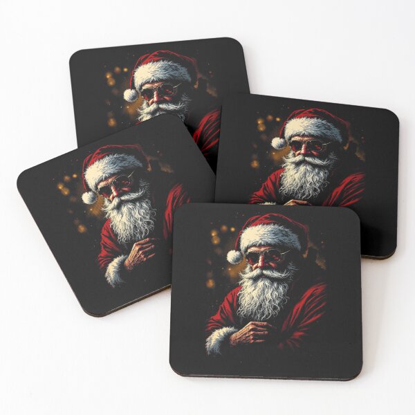 Item preview, Golden Glow Santa, designed for black fabrics designed and sold by SteadyRolling.