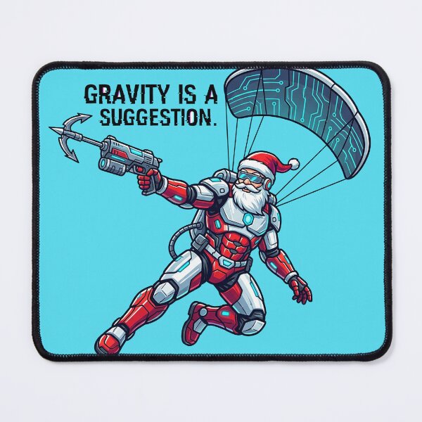 Item preview, Sci-Fi Santa | Cybernetic Parachute Action | "Gravity is a Suggestion" Design designed and sold by AOG-DESIGNS.