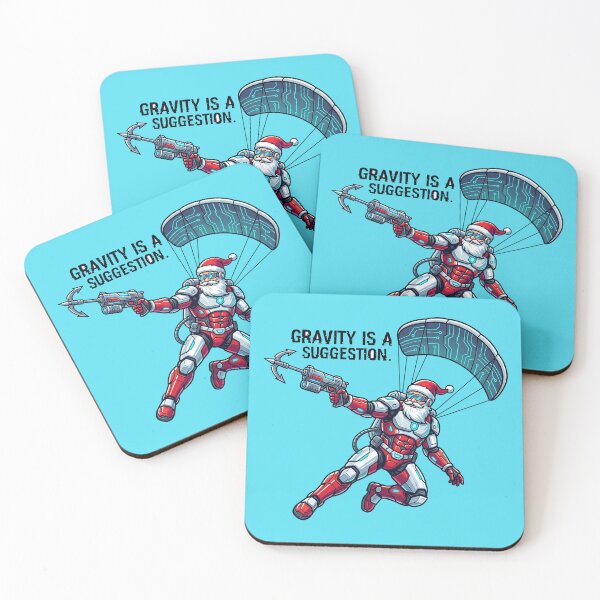 Item preview, Sci-Fi Santa | Cybernetic Parachute Action | "Gravity is a Suggestion" Design designed and sold by AOG-DESIGNS.