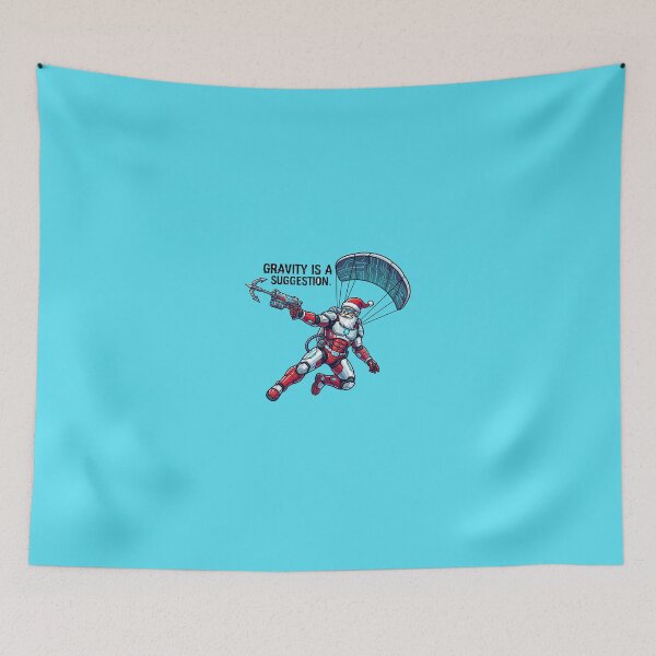 Item preview, Sci-Fi Santa | Cybernetic Parachute Action | "Gravity is a Suggestion" Design designed and sold by AOG-DESIGNS.