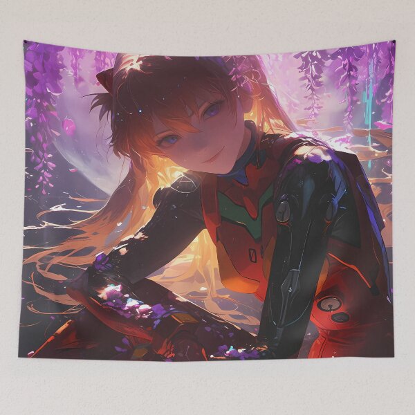 Item preview, Asuka Langley Soryu Neon Genesis Evangelion Anime Girl Wisteria Moon Blossom Radiance designed and sold by HumbertoValveno.