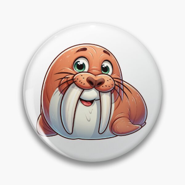 Item preview, Cute Kawaii Walrus Cartoon Sticker Design designed and sold by LunaPixelStudio.