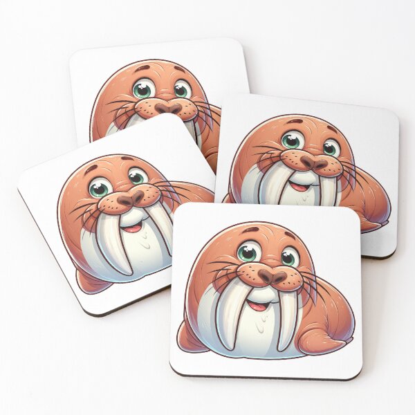 Item preview, Cute Kawaii Walrus Cartoon Sticker Design designed and sold by LunaPixelStudio.