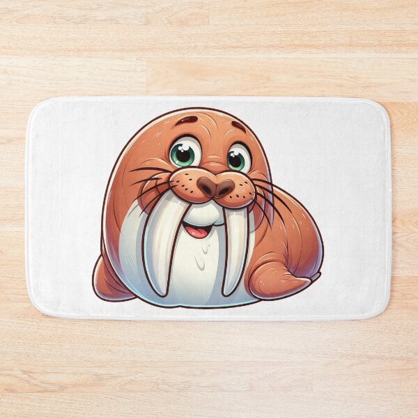 Item preview, Cute Kawaii Walrus Cartoon Sticker Design designed and sold by LunaPixelStudio.