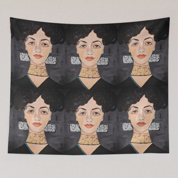 Item preview, Portrait of woman with gold and silver  jewelry  designed and sold by MaPerle.