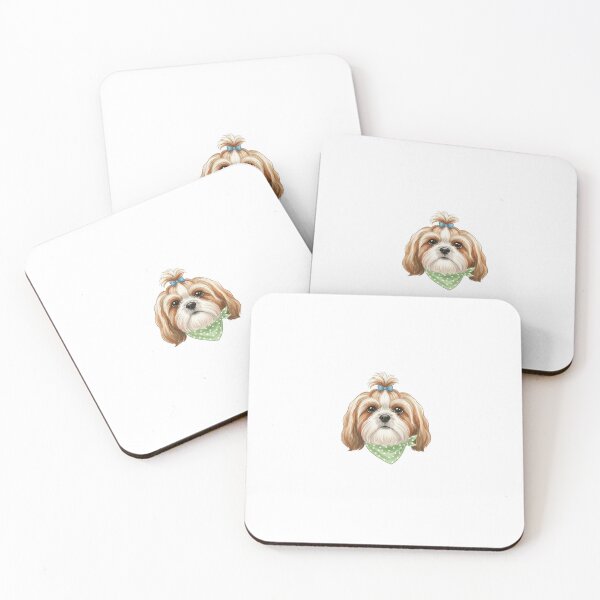 Item preview, Shih Tzu With Bandana – Sweet & Fluffy Dog Illustration designed and sold by kimbo1106.