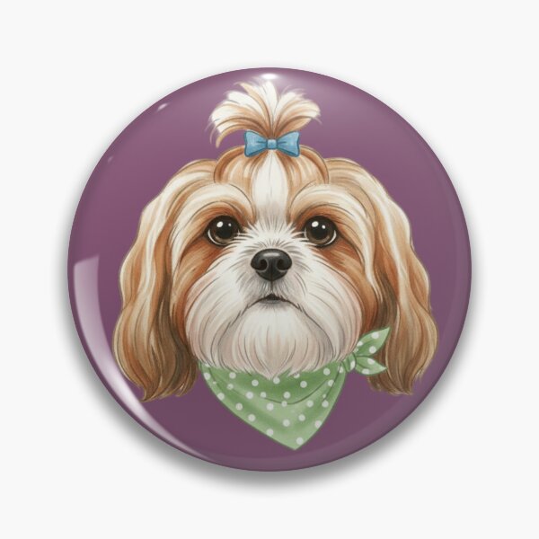 Item preview, Shih Tzu With Bandana – Sweet & Fluffy Dog Illustration designed and sold by kimbo1106.
