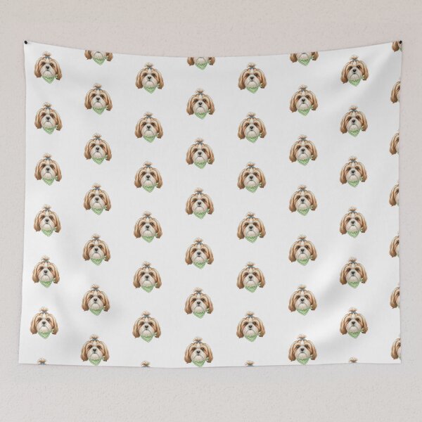Item preview, Shih Tzu With Bandana – Sweet & Fluffy Dog Illustration designed and sold by kimbo1106.