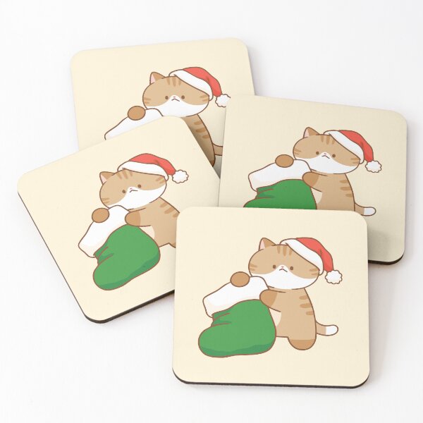 Item preview, Cat with Christmas Stocking designed and sold by salposi.