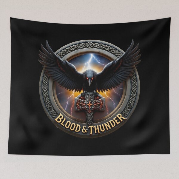 Item preview, Norse Raven Crest: Blood & Thunder Emblem designed and sold by Mellow-Design.
