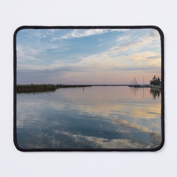 Item preview, Clouds are reflected in the water, boats are in the harbor. designed and sold by OE993.