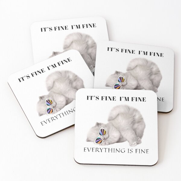 Item preview, Funny Cat “Everything Is Fine” Meme Design designed and sold by RizzLab.
