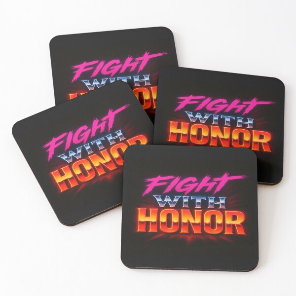 Item preview, Fight With Honor – Bold Motivational Typography Design in Fiery Colors for Martial Arts & Warriors designed and sold by Bright Nest Studio.