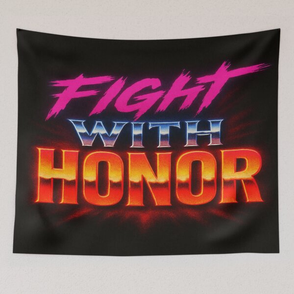 Item preview, Fight With Honor – Bold Motivational Typography Design in Fiery Colors for Martial Arts & Warriors designed and sold by Bright Nest Studio.