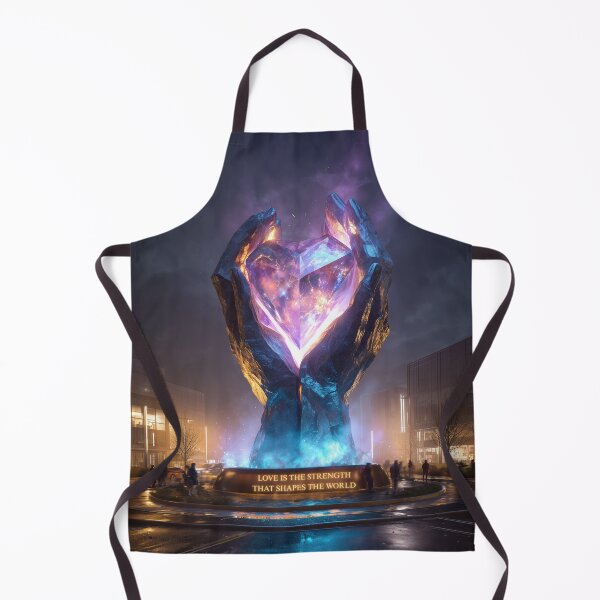 Item preview, Love is the Strength That Shapes the World | Surreal Crystal Heart Monument Art Print designed and sold by VisionaryVeils.