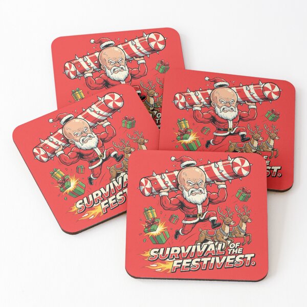 Item preview, Fitness Santa "Survival Of The Festivest" | Gym Workout Christmas Humor designed and sold by AOG-DESIGNS.