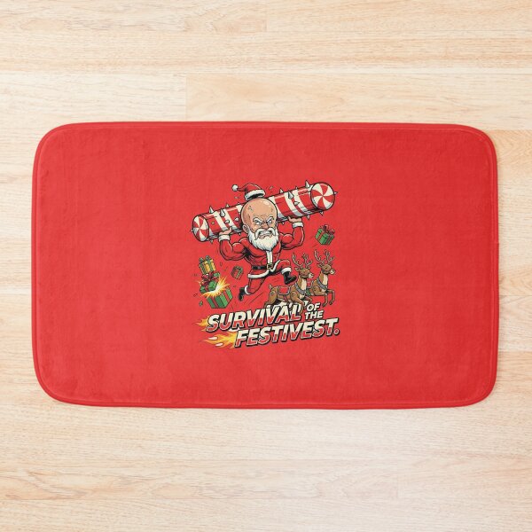 Item preview, Fitness Santa "Survival Of The Festivest" | Gym Workout Christmas Humor designed and sold by AOG-DESIGNS.