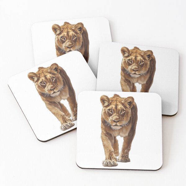 Item preview, Fierce Lioness Full Body Illustration Walking Towards Viewer for Strong Animal Themes designed and sold by MKDSN.