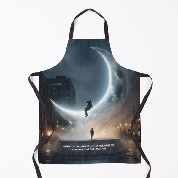 Item preview, Waiting Under Moons You Left Behind | Surreal Astronaut Moon Sculpture Art Print designed and sold by VisionaryVeils.