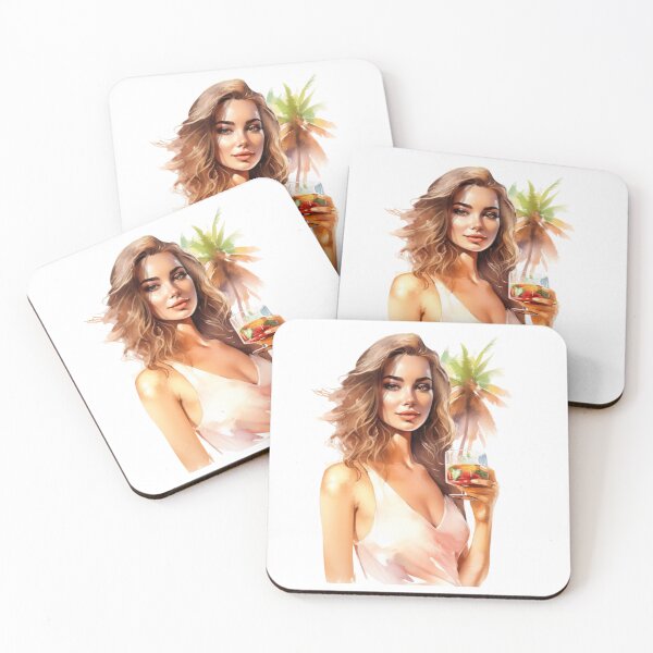 Item preview, Aquarelle Summer Cocktail Blonde Woman Portrait designed and sold by MKDSN.