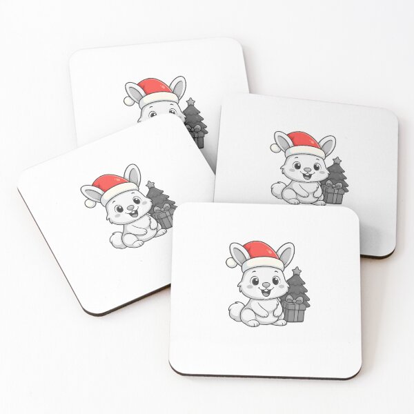 Item preview, black white vector bunny merry christmas cute animal illustration designed and sold by sabartgunpla.