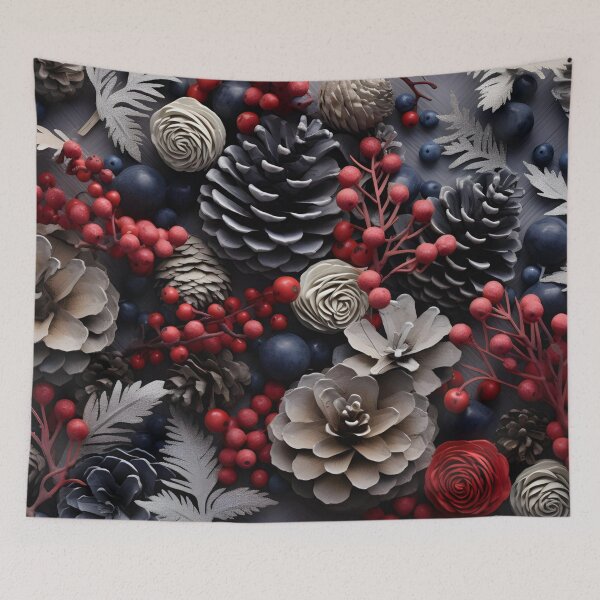 Item preview, Frosted Winter Berry and Pinecone Arrangement 02 designed and sold by CharlieDesings.
