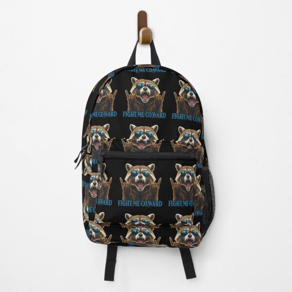 Item preview, Fight Me Coward Raccoon In Sunglasses designed and sold by TeeARTHY.