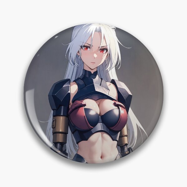Item preview, Fierce Anime Demon Queen in Futuristic Armor | Sci-Fi Mecha Waifu designed and sold by iloveanimechibi.