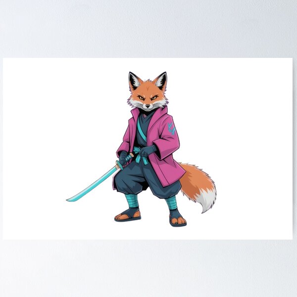 Item preview, Samurai Fox Warrior – Futuristic Ronin Fox Character Art designed and sold by Visualynx.