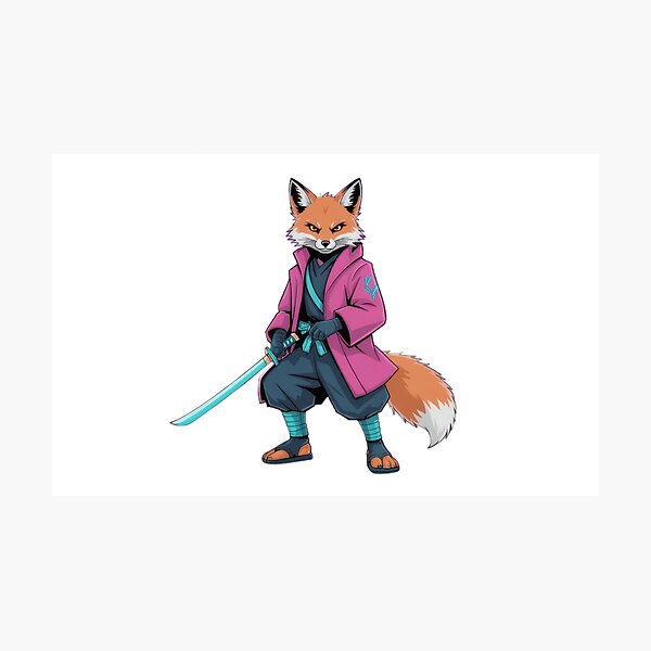 Item preview, Samurai Fox Warrior – Futuristic Ronin Fox Character Art designed and sold by Visualynx.