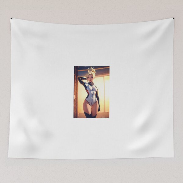 Item preview, Athletic Blonde Girl in White Sci-Fi Leotard | Futuristic Waifu Design designed and sold by iloveanimechibi.