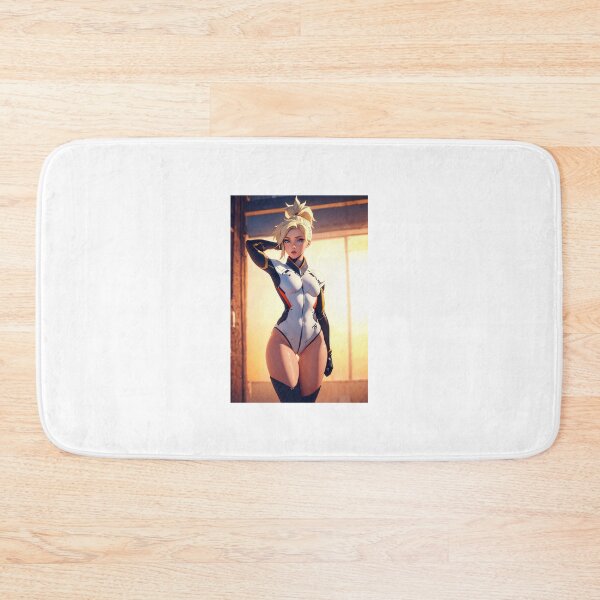 Item preview, Athletic Blonde Girl in White Sci-Fi Leotard | Futuristic Waifu Design designed and sold by iloveanimechibi.