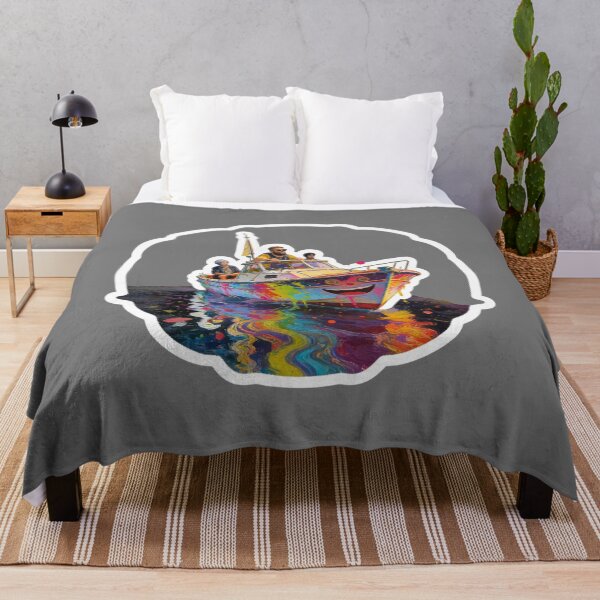 Item preview, Vibrant Colorful Boat Art Sticker | Happy Face Impasto Oil Painting Style | Fun Nautical Summer Vacation Vibe designed and sold by Cherrydora.