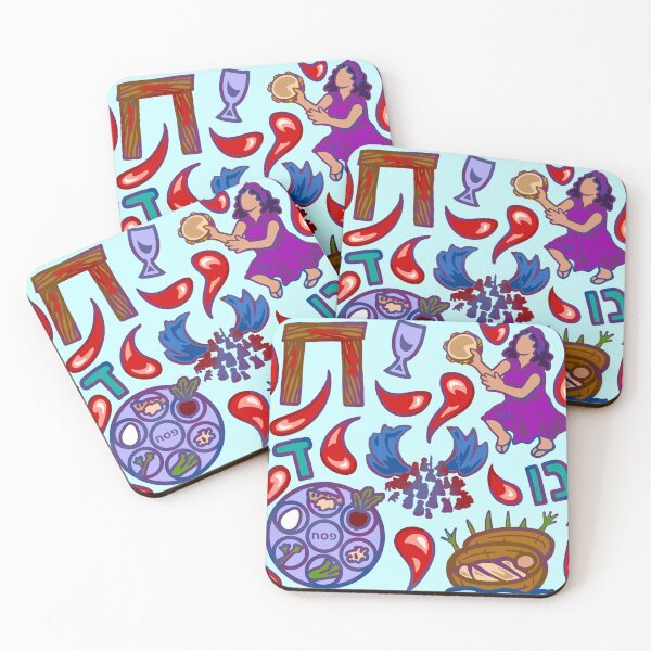 Item preview, Passover Tile 2025 - Beet + Lettuce Variation designed and sold by PeaceforIsrael.