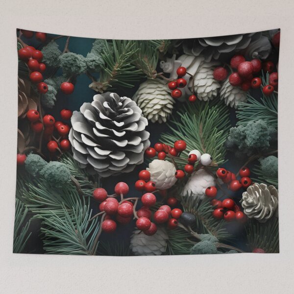 Item preview, Frosted Winter Berry and Pinecone Arrangement 04 designed and sold by CharlieDesings.