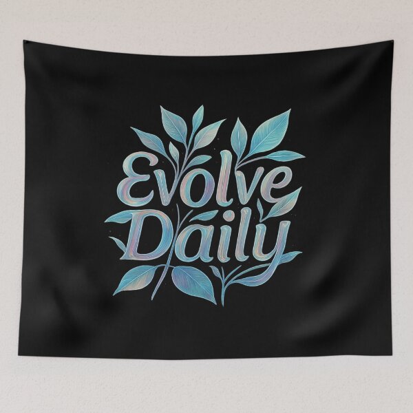 Item preview, Evolve Daily - Holographic Botanical Glow Typography designed and sold by MKreative Studio.