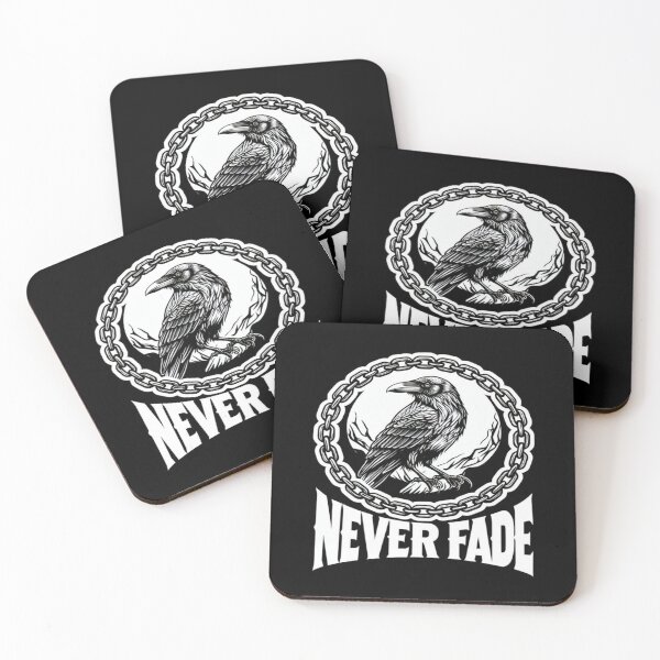 Item preview, Never Fade Raven – Gothic Bird Illustration with Chain Circle on Black Background for Dark Aesthetic designed and sold by Bright Nest Studio.