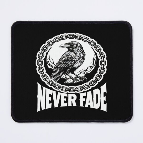 Item preview, Never Fade Raven – Gothic Bird Illustration with Chain Circle on Black Background for Dark Aesthetic designed and sold by Bright Nest Studio.
