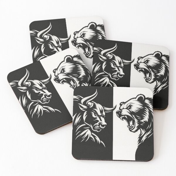 Item preview, Bull vs Bear Rivalry – High Contrast Animal Battle Art | Bold Black & White Line Illustration for Apparel & Stickers designed and sold by zevorgue.