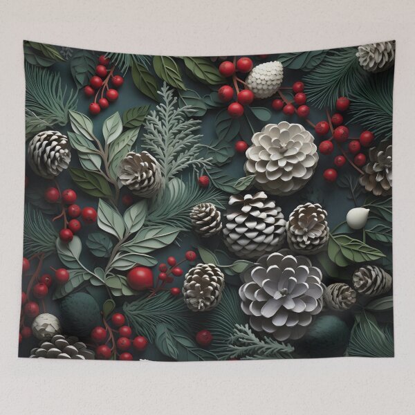 Item preview, Frosted Winter Berry and Pinecone Arrangement 06 designed and sold by CharlieDesings.