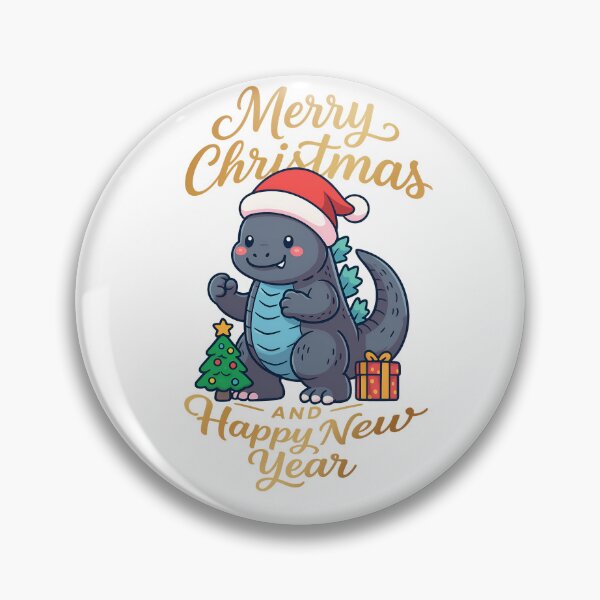 Item preview, godzilla cute monster merry christmas illustration designed and sold by sabartgunpla.