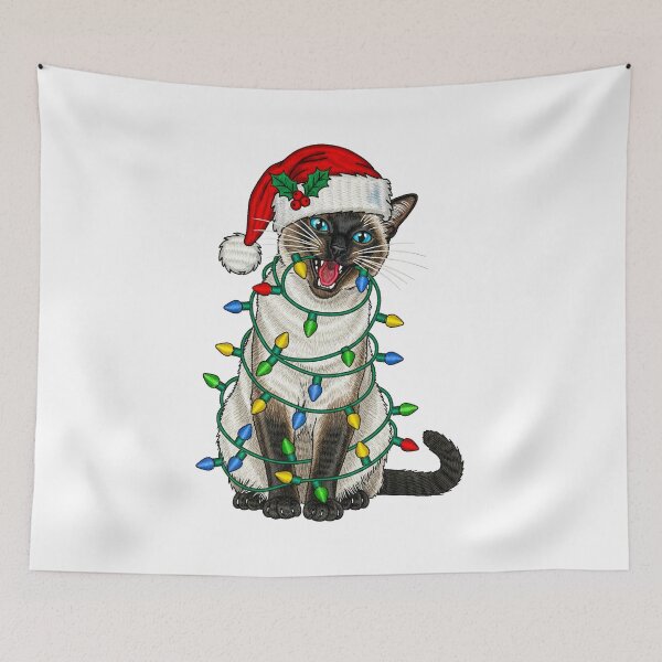 Item preview, Siamese Cat Christmas Lights Holiday Humor designed and sold by TeeARTHY.
