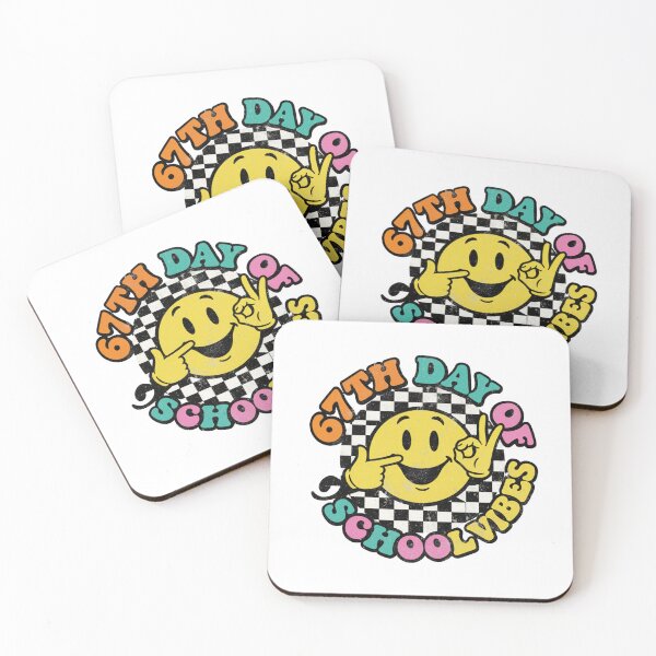 Item preview, 67 Day of School Vibes - Groovy Checkered Smiley designed and sold by w66aboo.