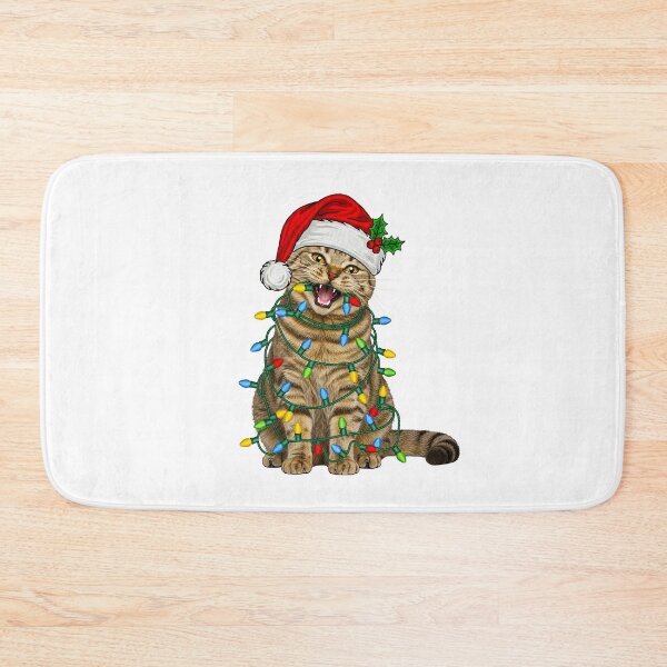 Item preview, Screaming Christmas Tabby Cat in Fairy Lights designed and sold by TeeARTHY.