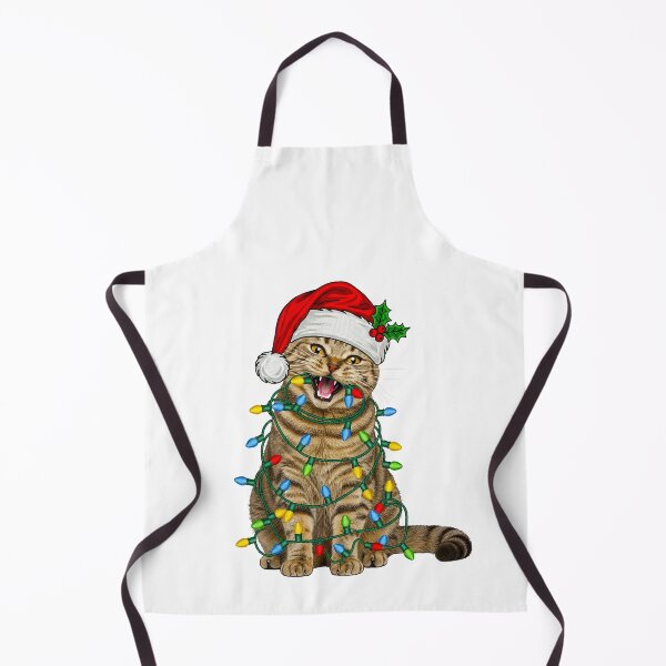 Item preview, Screaming Christmas Tabby Cat in Fairy Lights designed and sold by TeeARTHY.
