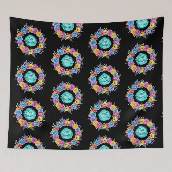 Aperçu de l'œuvre Respirez simplement - Couronne florale aquarelle vibrante créée et vendue par D-Islamic.