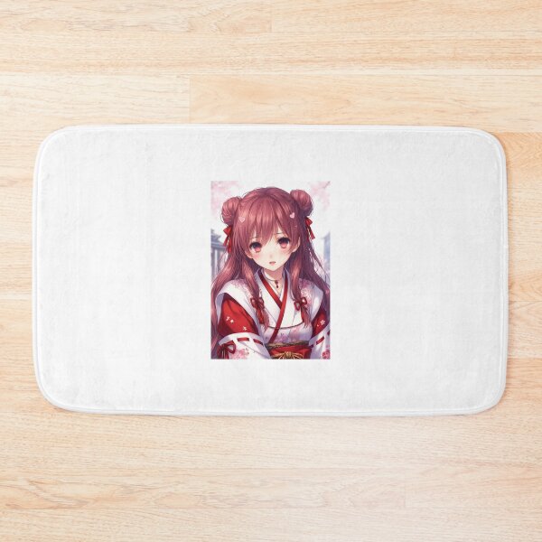 Item preview, Beautiful Anime Miko Girl Portrait | Red Kimono Cherry Blossom Waifu designed and sold by iloveanimechibi.