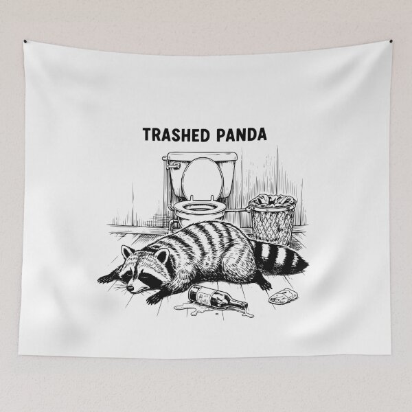 Item preview, Trashed Panda Funny Drunk Racoon designed and sold by BornBorn.