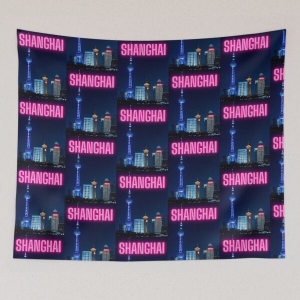 Item preview, Shanghai city - China. Shanghai Tower. Shanghai Night Skyline – Colorful Vertical Poster designed and sold by TheNatureTalent.